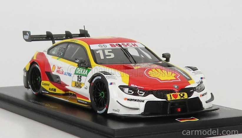 Spark-model BMW radu 4 M4 Bmw Team Rmg N 15 Dtm Hockenheim 2018 A.farfus 1:43 Biela červená žltá