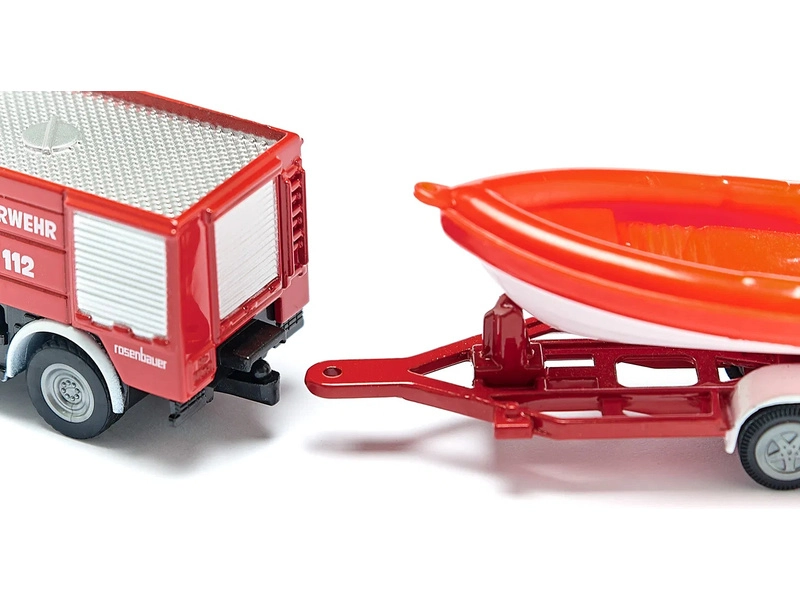 SIKU Blister - hasičské vozidlo Unimog s člnom