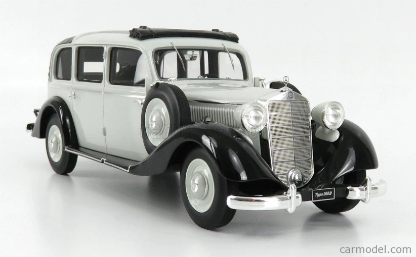Triple9 Mercedes benz 260d Pullman Landaulet Open Roof 1936 1:18 Šedá Černá