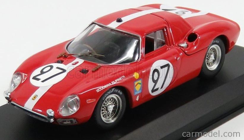 Best-model Ferrari 250lm 3.3l V12 Ch.s N6119 Team Scuderia Filipinetti N 27 6th Le Mans 1965 Dieter Spoerry - Armand Boller 1:43 Červená Bílá