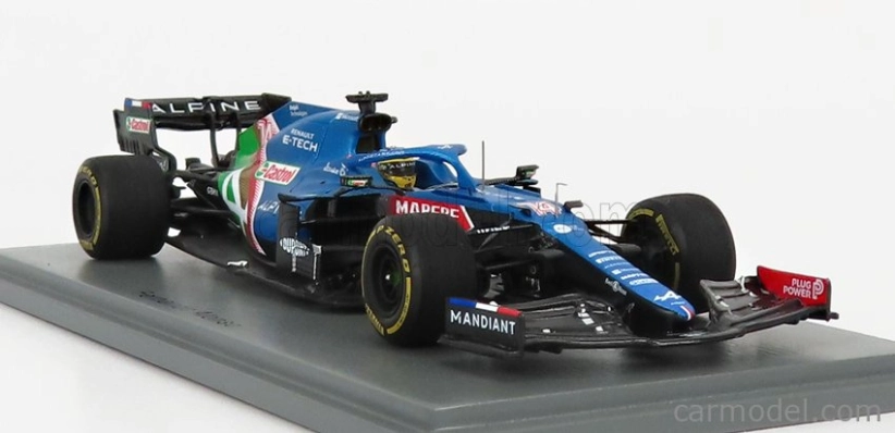 Spark-model Renault F1 A521 Renault E-tech 20b Team Alpine N 14 8th Abu Dhabi Gp 2021 Fernando Alonso 1:43 Modrá Met Červená Bílá