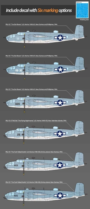 Model Kit lietadlo 12334 - USMC PBJ-1D (B-25 Mitchell) (1:48)