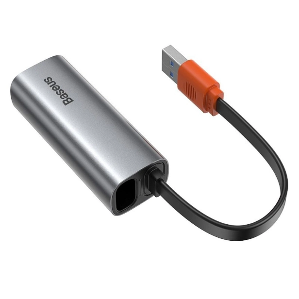 Baseus Steel Cannon USB - LAN, gigabitový sieťový adaptér (sivý)