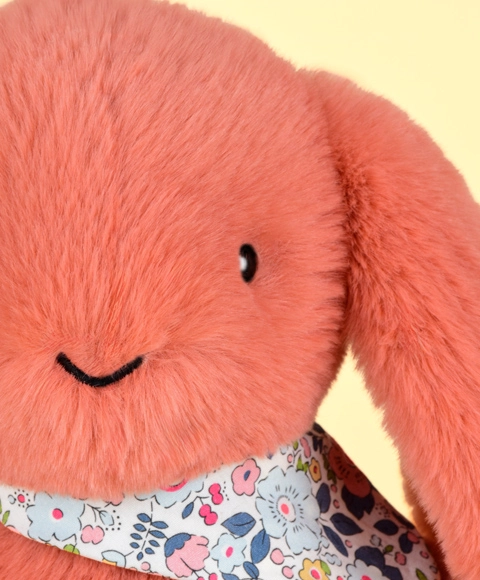 Doudou Plyšový králik so šatkou terakotový 35 cm