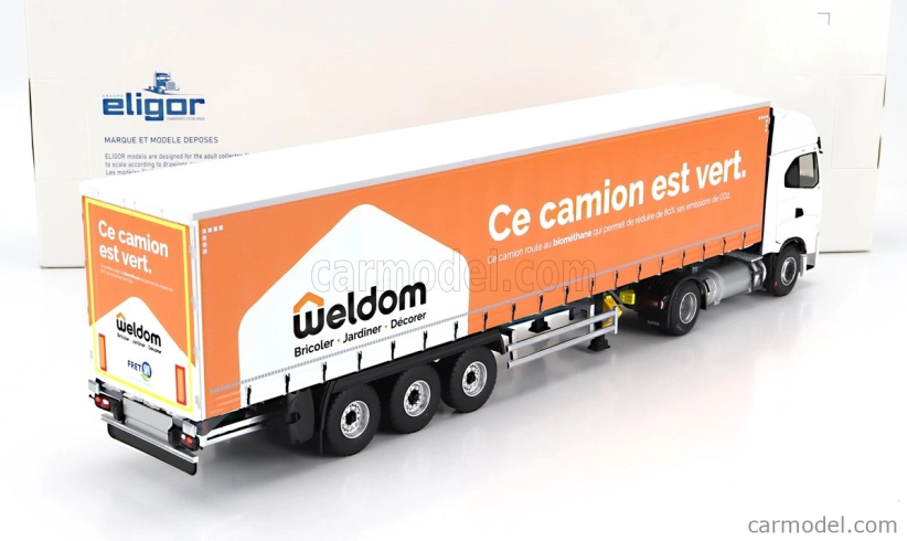 Eligor Iveco fiat S-way Np Truck Telonato Weldom Transports 2021 1:43 White Orange