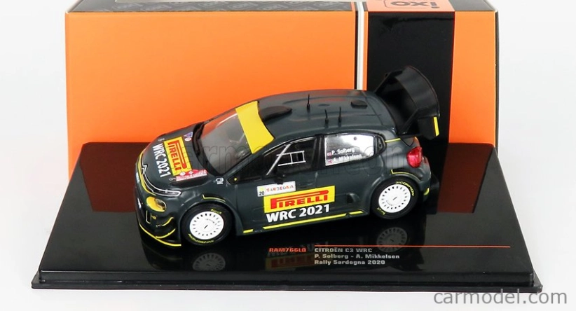 Ixo-models Citroen C3 Wrc N 20 Rally Sardegna Taliansko 2020 P.solberg - A.mikkelsen 1:43 Matt Black