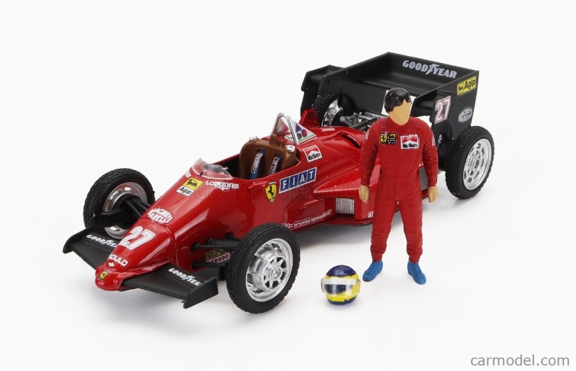 Brumm Iveco fiat Fiat Iveco 190 Truck Car Transporter Monaco Gp 1984 With 2x F1 Ferrari 126ck Turbo N 27 Michele Alboreto - N 28 Rene Arnoux + Figures And Accessories 1:43 Red