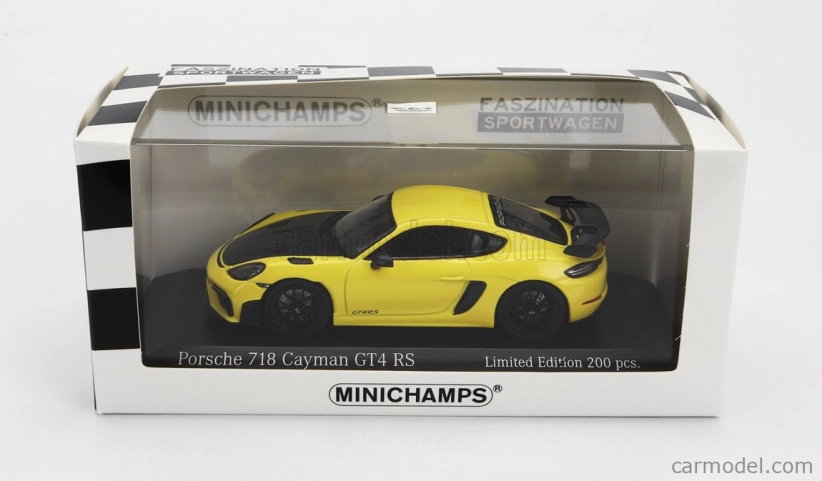 Minichamps Porsche 718 (982) Cayman Gt4 Rs 2021 - Black Rims 1:43 Žlutá Černá