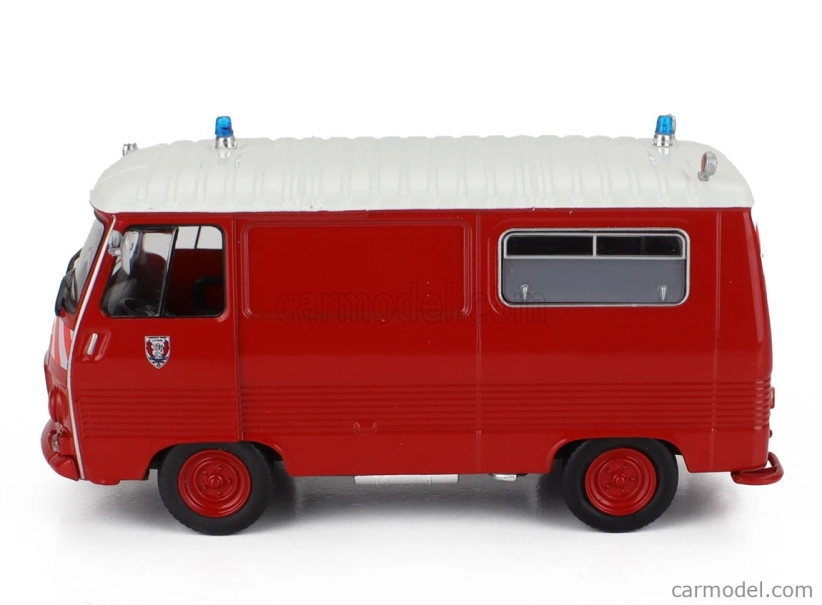Edicola Peugeot J7 Van Fire Engine 1969 1:43 Červená biela