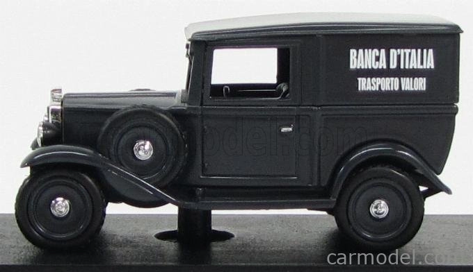 Rio-models Fiat Balilla Van 1936 - Trasporto Valori Banca D'italia 1:43 čierna