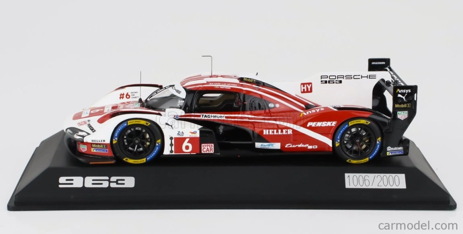Spark-model Porsche 963 9rd 4.6l Turbo V8 Team Porsche Penske Motorsport N 6 4. 24h Le Mans (pole position) 2024 Kevin Estre - Andre Lotterer - Laurens Vanthoor 1:43 Červená Biela Čierna