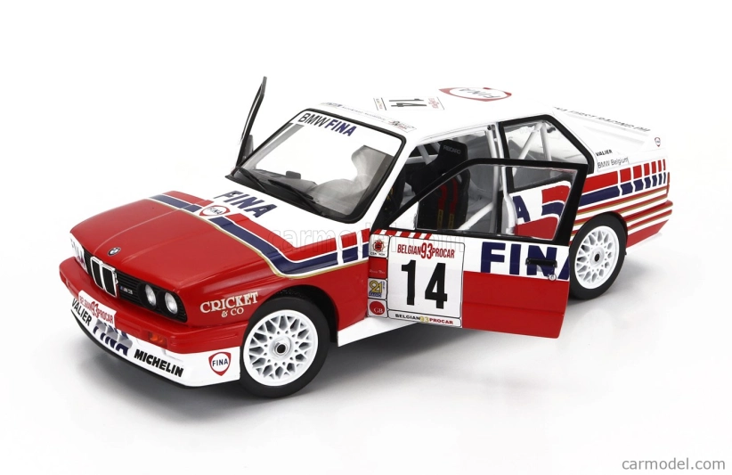 Solido BMW radu 3 (e30) N 14 Belgicko Procar 1993 Marc Duez 1:18 Červená biela