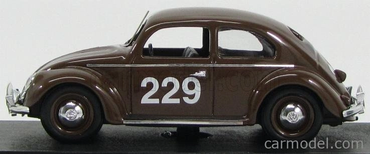 Rio-models Volkswagen Beetle N 229 Rally Montecarlo 1952 Nathan - Schellhaas 1:43 Brown
