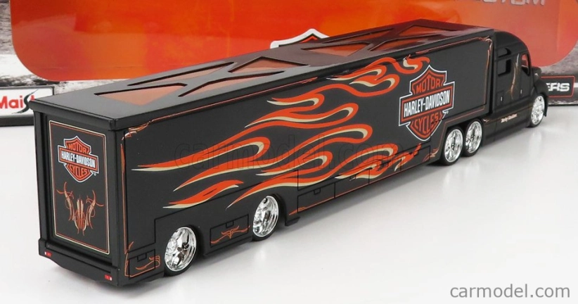 Maisto Truck H-d Haulers Truck Harley Davidson Car Transporter 2021 1:64 Black