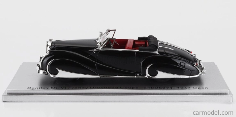 Kess-model Bentley Mk Vi Sn.b25071 Franay Drophead Coupe Cabriolet Open 1947 1:43 Black