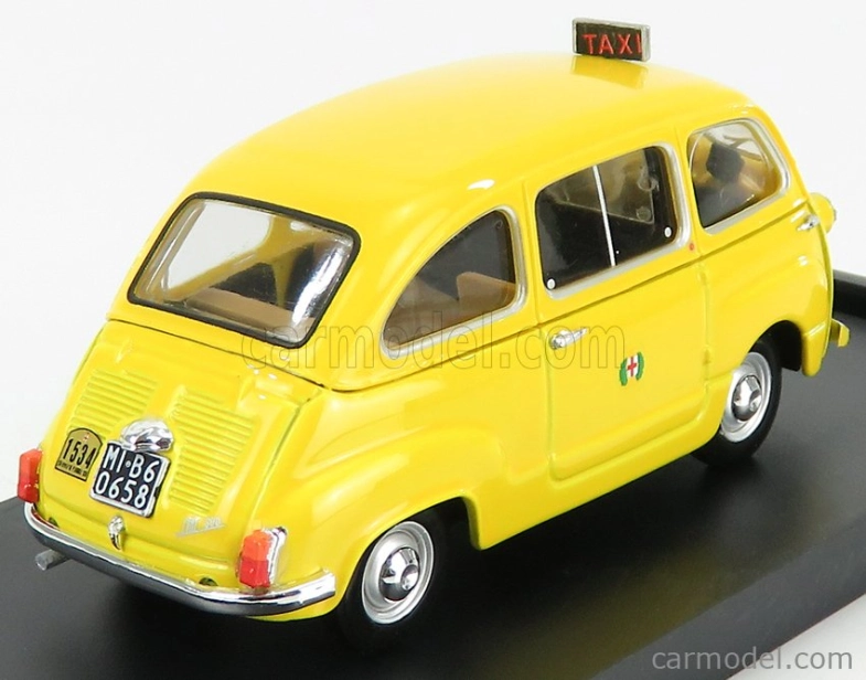 Brumm Fiat 600d Multipla Taxi Milano 1970 1:43 Žltá