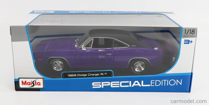 Maisto Dodge Charger R/t Coupe 1969 1:18 Purple Met