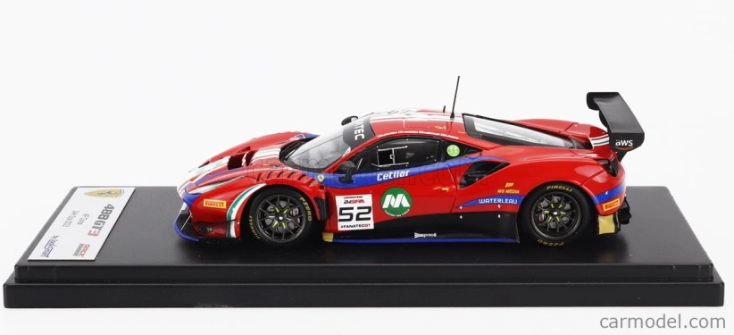 Looksmart Ferrari 488 Gt3 Evo Team Af Corse N 52 24h Spa 2023 Andrea Bertolini - Louis Machiels - Jef Machiels - Lilou Wadoux 1:43 Red