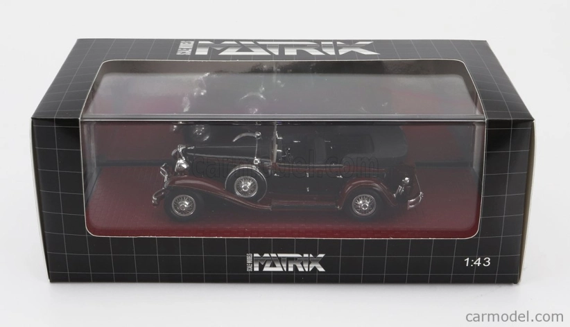 Modely v mierke Matrix Cord L-29 Phaeton Sedan Cabriolet Open 1931 1:43 Čierna červená