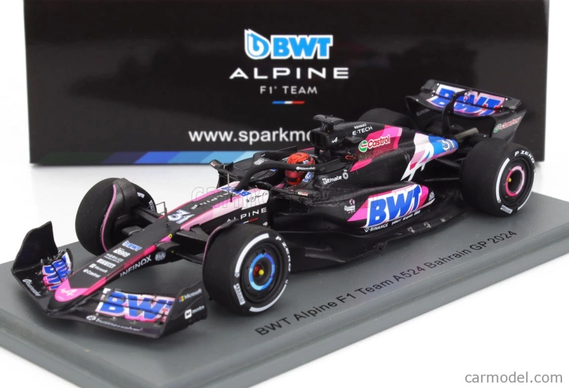 Spark-model Alpine F1 A524 Team Bwt Alpine N 31 Bahrain Gp 2024 Esteban Ocon 1:43 Černá Modrá Růžová