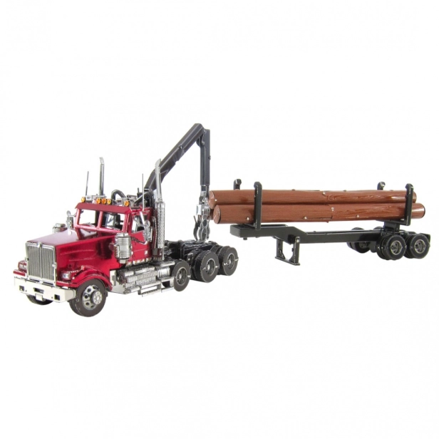 Oceľová stavebnica Western Star 4900 Log Truck s návesom