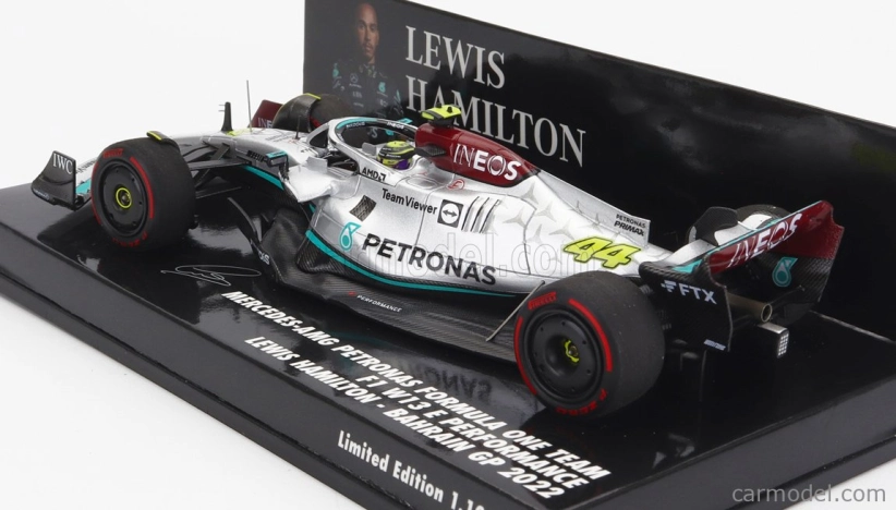 Minichamps Mercedes gp F1 W13e Team Mercedes-amg Petronas F1 N 44 3. Bahrain Gp 2022 Lewis Hamilton 1:43 Silver Green