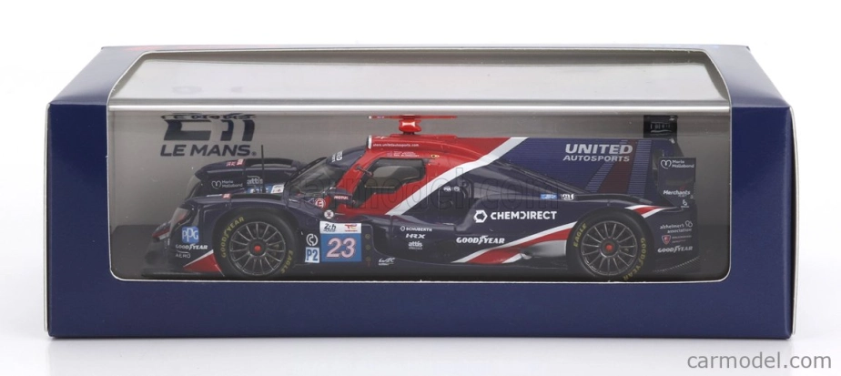 Spark-model Oreca 07 Gibson Gk428 4.2l V8 Team United Autosports N 23 24h Le Mans 2023 T.blomqvist - O.jarvis - J.pierson 1:43 Blue Red