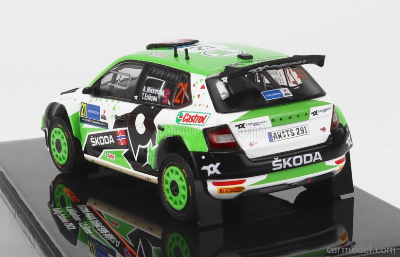 Ixo-models Škoda Fabia Rally2 Evo N 21 Rally Estland 2022 A.mikkelsen - T.eriksen 1:43 Zelená Biela Čierna