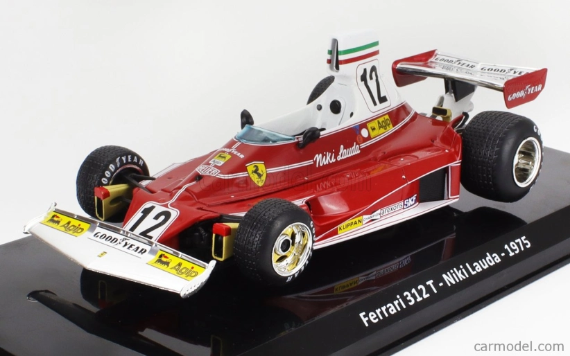 Edicola Ferrari F1 312t Team Ferrari Sefac N 12 World Champion Season 1975 Niki Lauda - Con Vetrina - With Showcase 1:24 Červená Bílá