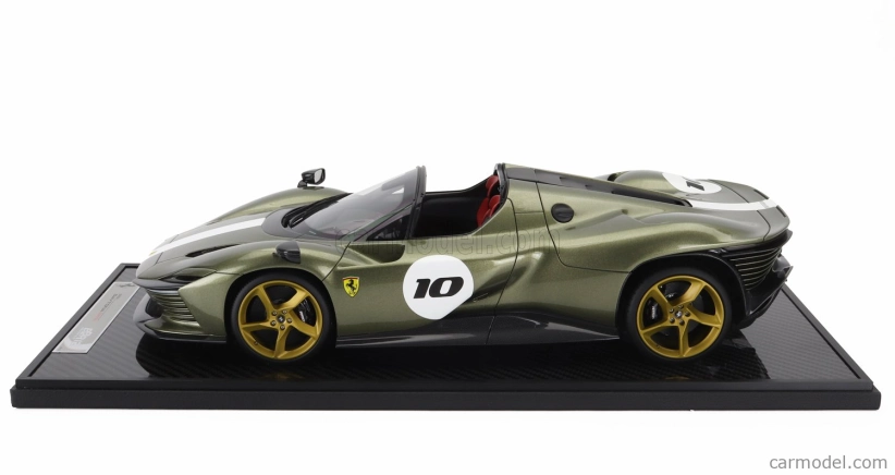 Bbr-models Ferrari Daytona Sp3 Serie Icona N 10 Open Roof 2022 - Con Vetrina - With Showcase 1:12 Verde Manzoni Lucido - Zelená Met Stříbrná