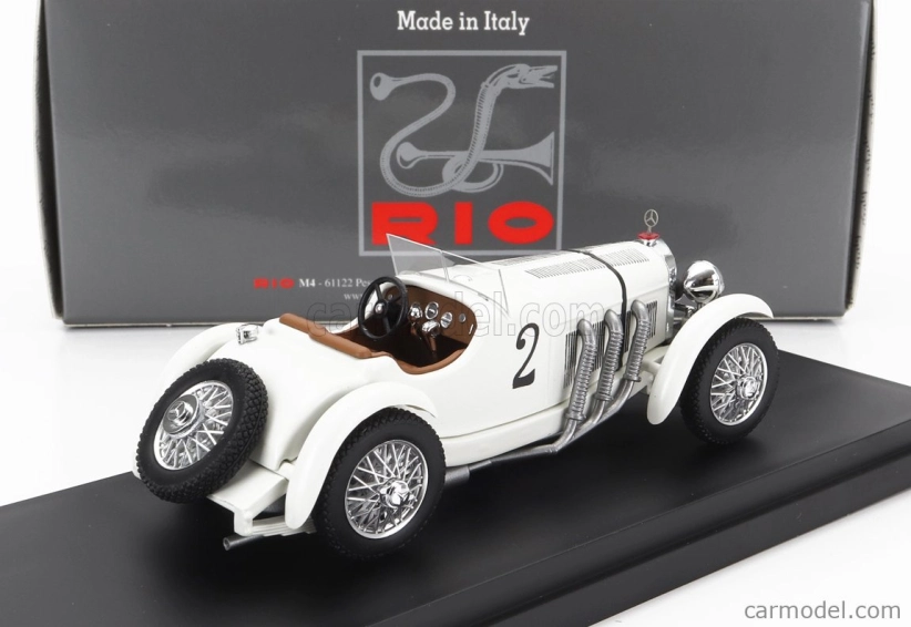 Rio-models Mercedes benz Ssk 7.1l S6 Supercharged Spider N 2 Winner 24h Spa 1931 Dimitri Djordjadze - Goffredo Zehender 1:43 Bílá