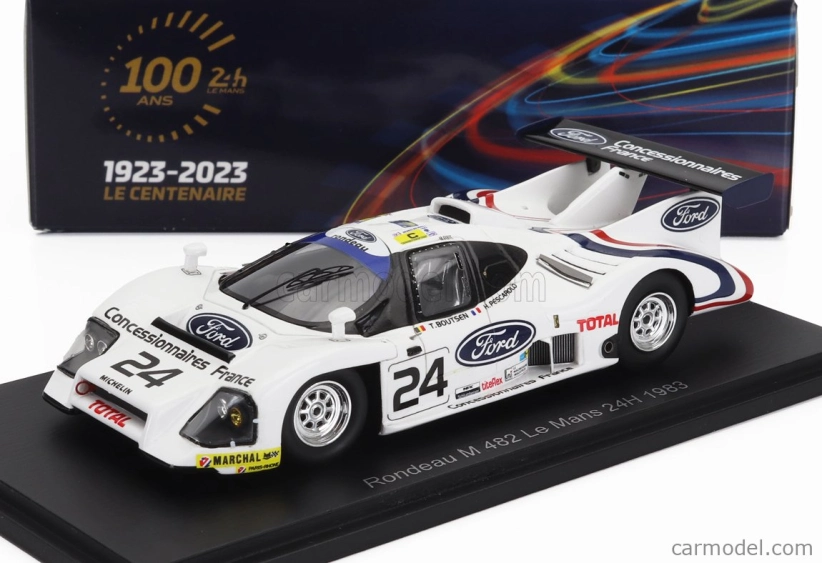 Spark-model Rondeau M482 4.0l V8 Team Ford Concessionaires N 24 24h Le Mans 1983 Henry Pescarolo - Thierry Boutsen 1:43 Biela