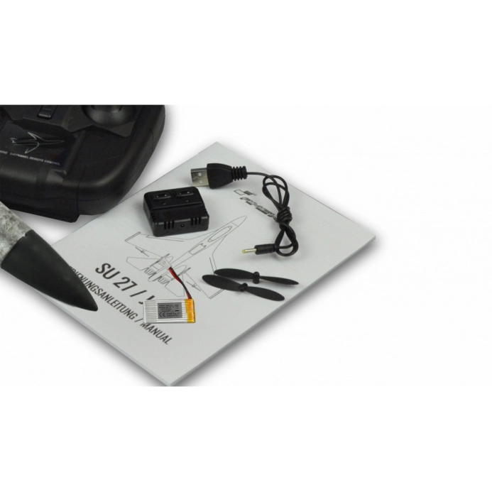 BAZAR – RC lietadlo SU-27 6G Gyro RTF, biele