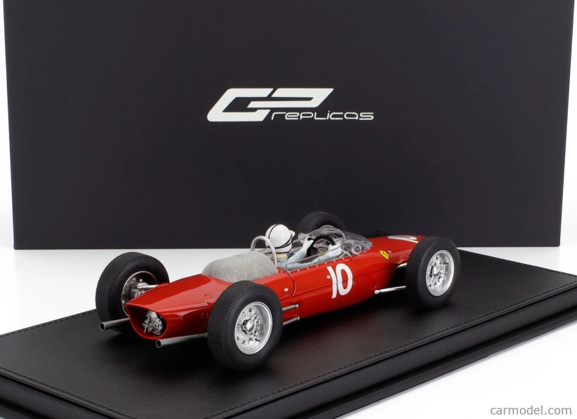 Gp-replicas Ferrari F1 156 F1-63 N 10 2nd British Silverstone Gp (with Pilot Figure) 1963 John Surtees 1:18 Red