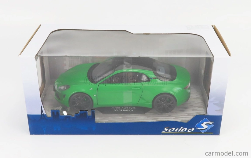 Solido Renault Alpine A110 Pure Coupe 2021 - Black Wheels 1:18 Green Met