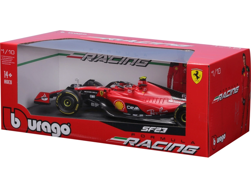 Bburago Ferrari F1 Sf-23 Team Scuderia Ferrari N 55 2023 Carlos Sainz 1:18, červená