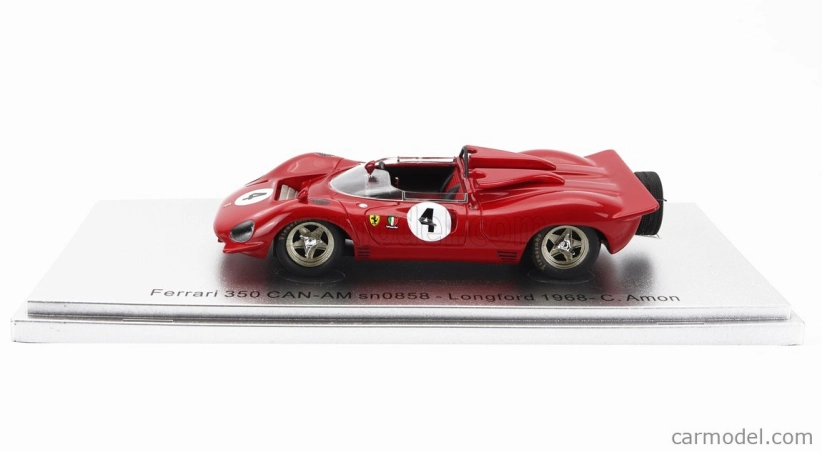 Kess-model Ferrari 350 P4 Spider Can-am S/n0858 N 4 Tasman Gp Longford 1968 C.amon 1:43 Red