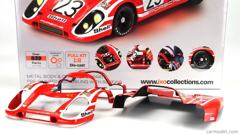 Ixo-models Porsche 917k 4.9l Team Salzburg N 23 Winner 24h Le Mans 1970 Hans Herrmann - Richard Attwood 1:8 Červená Bílá