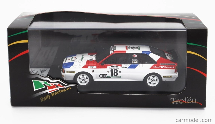 Trofeu Audi Quattro N 18 Rally Bandama 1981 A.choteau - P.y.burel 1:43 Bílá Červená Modrá