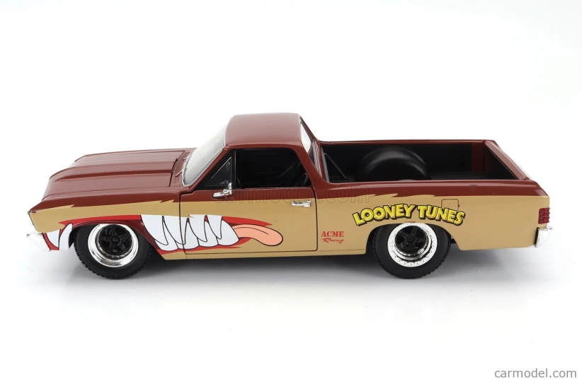 Jada Chevrolet El Camino Pick-up With Tanzmanian Devil Figure Looney Tunes 1967 1:24 2 Tóny Hnědé