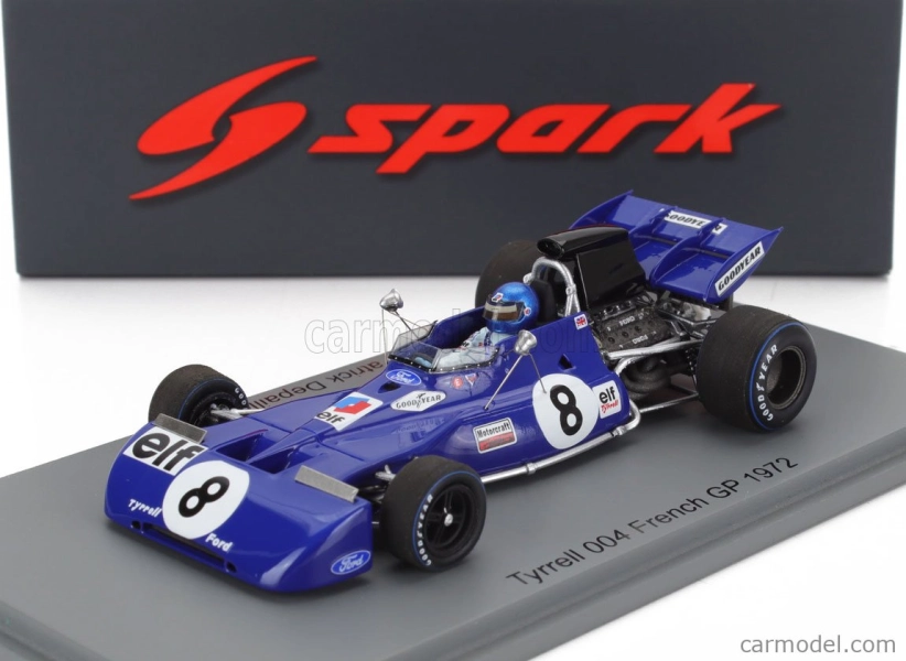 Spark-model Tyrrell F1 004 N 8 France Gp 1972 Patrick Depailler 1:43 Blue