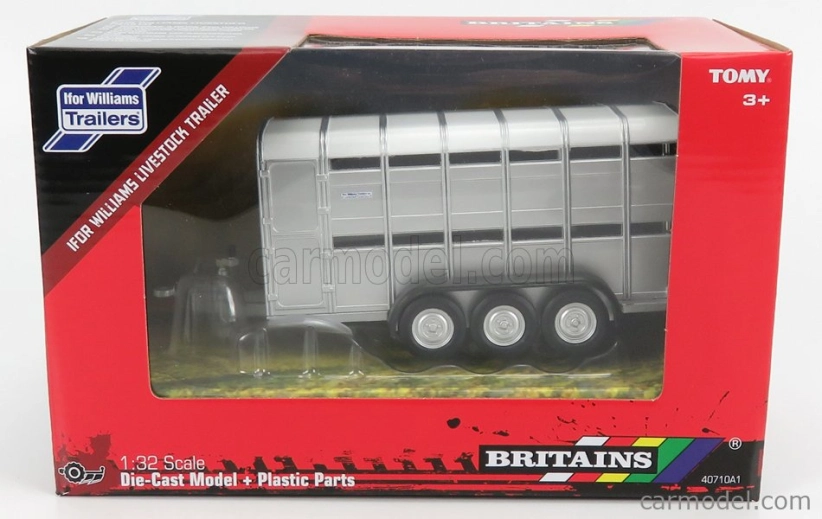 Britains Ifor Livestock Trailer - Trasporto Animali Bestiame 1:32 Stříbrná Bílá