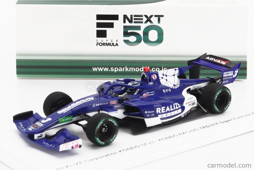 Spark-model Dallara Sf23 Trd 01f Team Realize Corporation Kondo Racing N 3 Super Formula Season 2024 Kenta Yamashita 1:43 Modrá Bílá