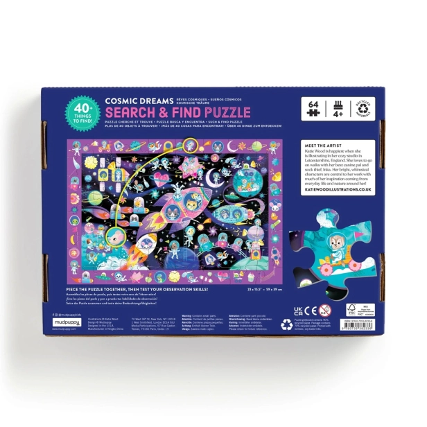 Mudpuppy Puzzle Hledej a najdi Vesmírné sny 64 dílků