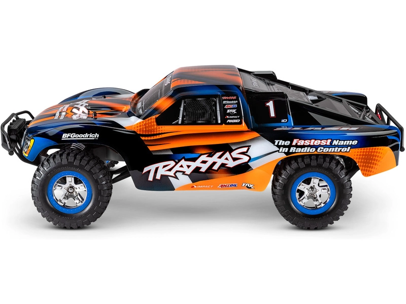 RC auto Traxxas Slash 1:10 RTR s LED osvětlením, červeno-modrá