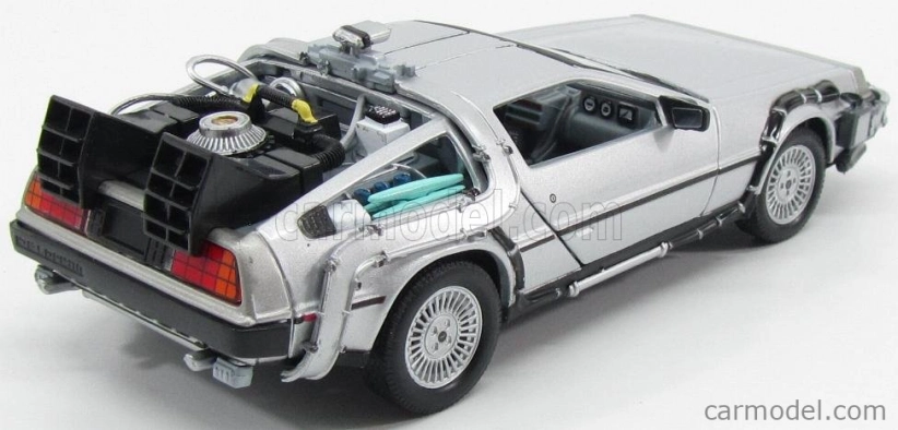 Welly De lorean Set 3 X Time Machine - Back To The Future 1 - 2 - 3 - Ritorno Al Futuro 1 - 2 - 3 1:24 Silver
