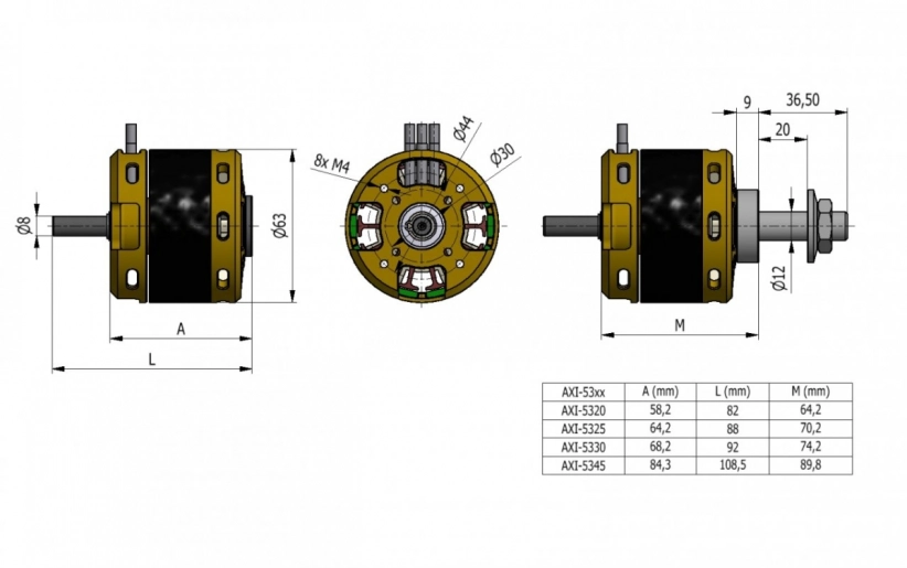 AXI 5345/16HD V2 střídavý motor