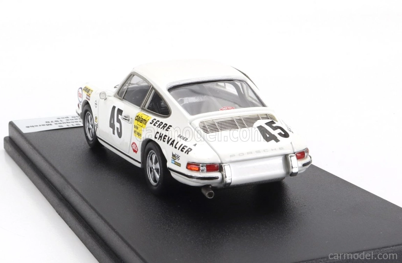 Trofeu Porsche 911s Coupe Team C.laurent N 45 24h Le Mans 1970 Claude Laurent - Jacques Marche 1:43 Bílá