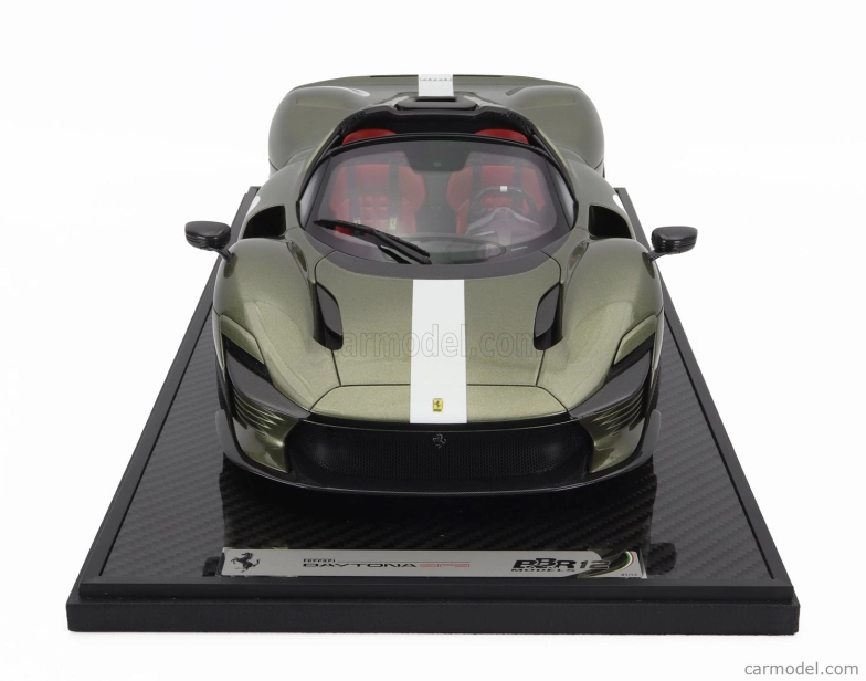 Bbr-models Ferrari Daytona Sp3 Serie Icona N 10 Open Roof 2022 - Con Vetrina - With Showcase 1:12 Verde Manzoni Lucido - Zelená Met Stříbrná