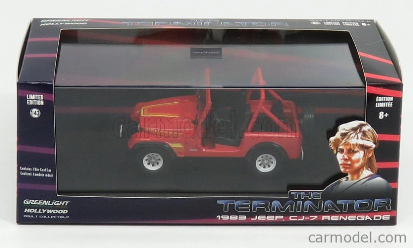 Greenlight Jeep Cj-7 Renegade Open 1983 - Terminátor 1:43 Červená biela